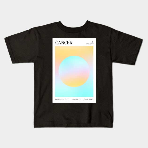 Cancer Zodiac Aura Kids T-Shirt by mystikwhale